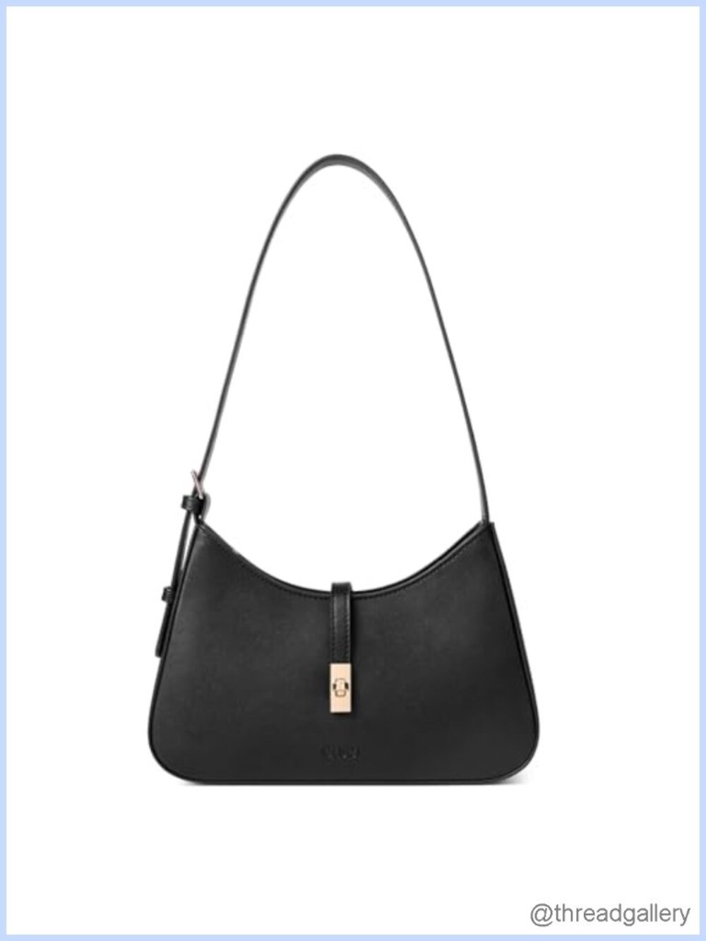 Vegan Leather Hobo Shoulder Bag Small Crescent Purse Adjustable Strap